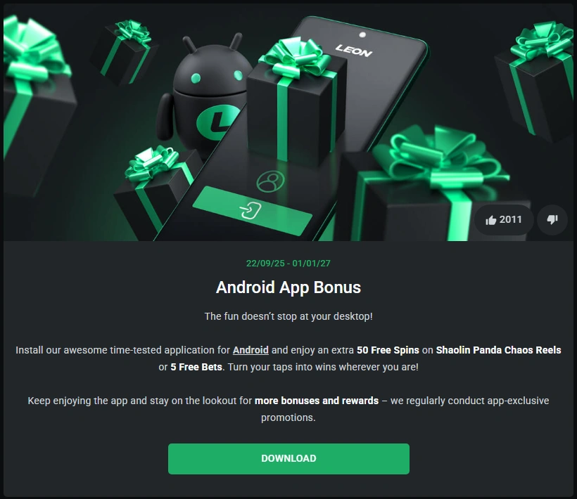 Application Mobile LeonBet